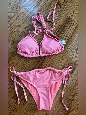 Very pretty Pink String Tie Bikini Set